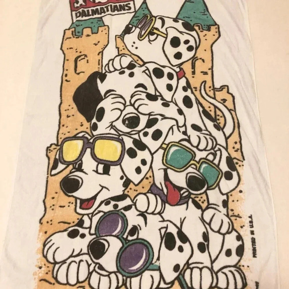 Vintage  Disney 101 Dalmatians Beach Towel Franco Cotton 58 x 28 - Picture 2 of 16